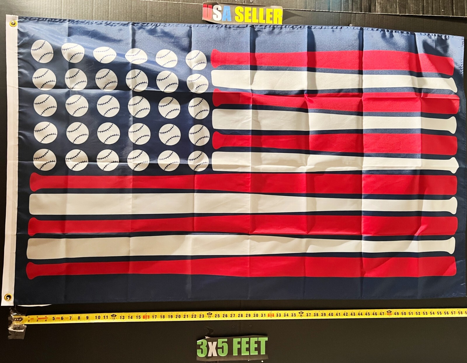 Baseball Flag FREE SHIPPING Bat Ball Flag Man Cave Beer Drinking USA Sign 3×5′
