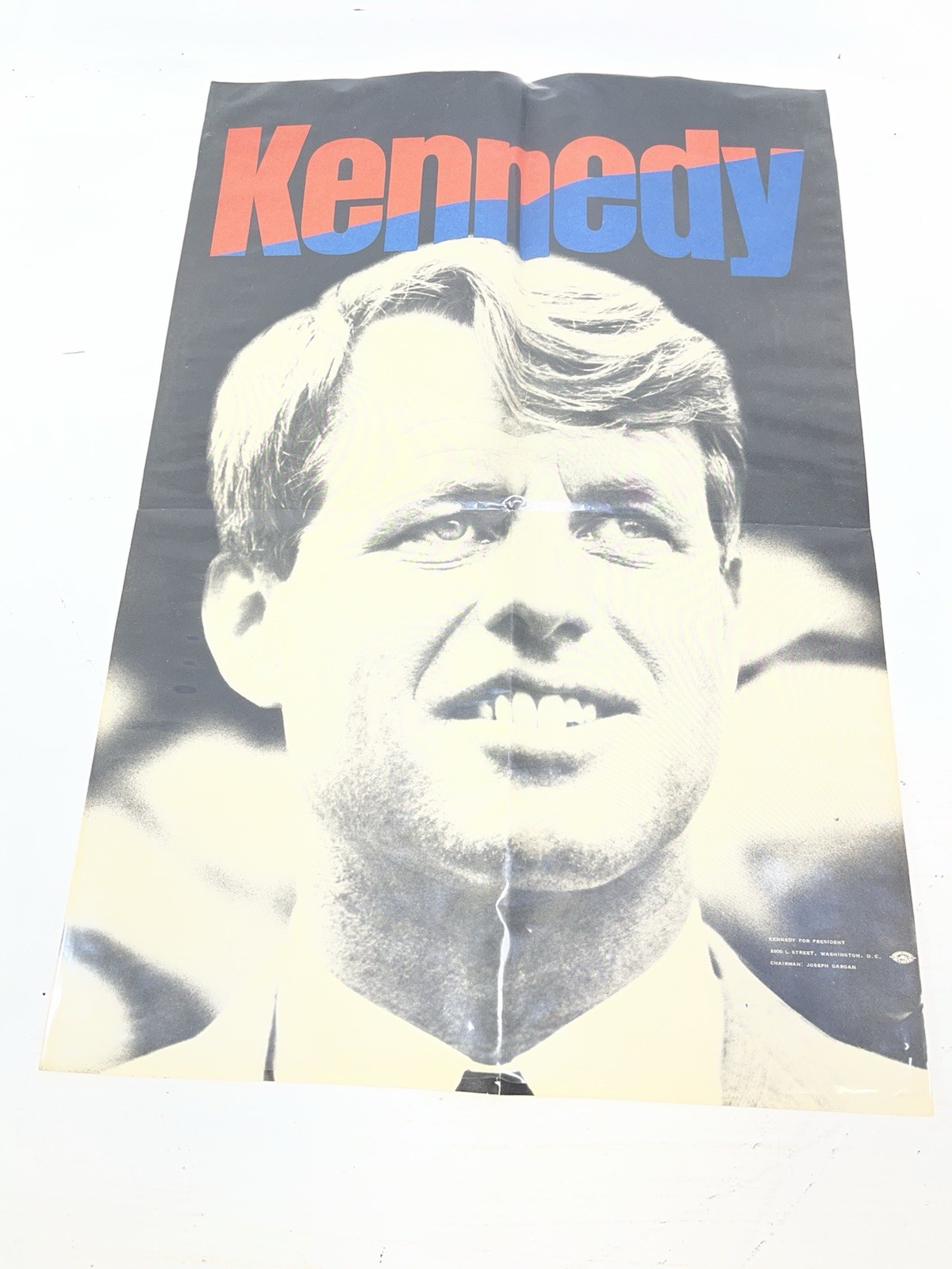 Kennedy For President Poster – 18 in X 12 in. In Plastic Sleeve, Has Been Folded