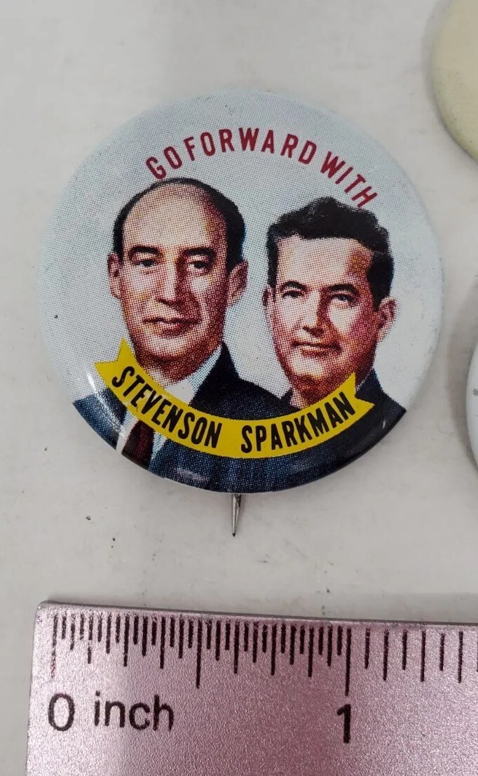 Mixed Lot of Campaign Political Pins Buttons Vtg Dewey Stevenson Willki More