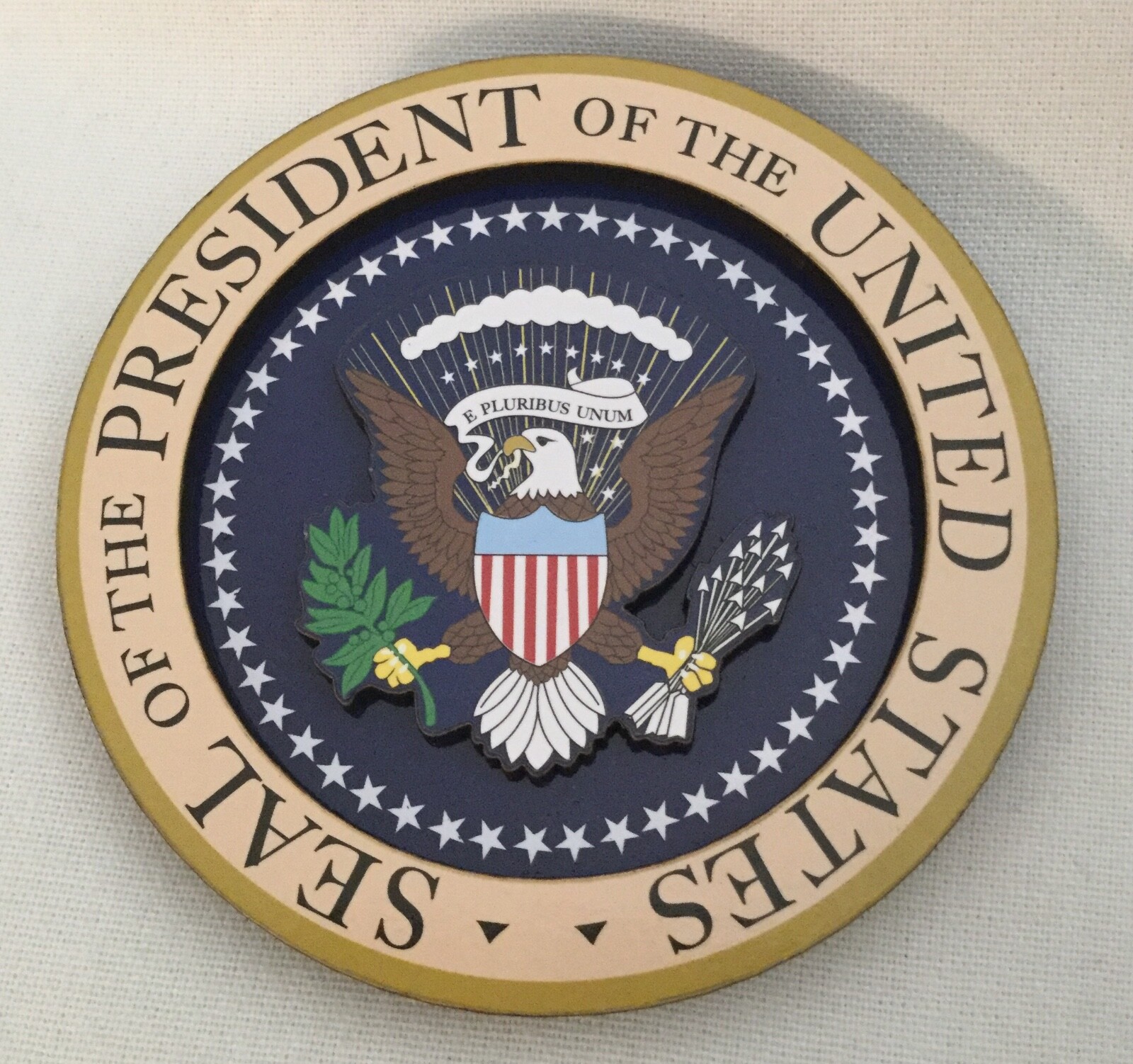 3 PRESIDENT EAGLE SEAL MAGNET WHITE HOUSE WOOD CARVED DEMOCRAT REPUBLICAN DAR