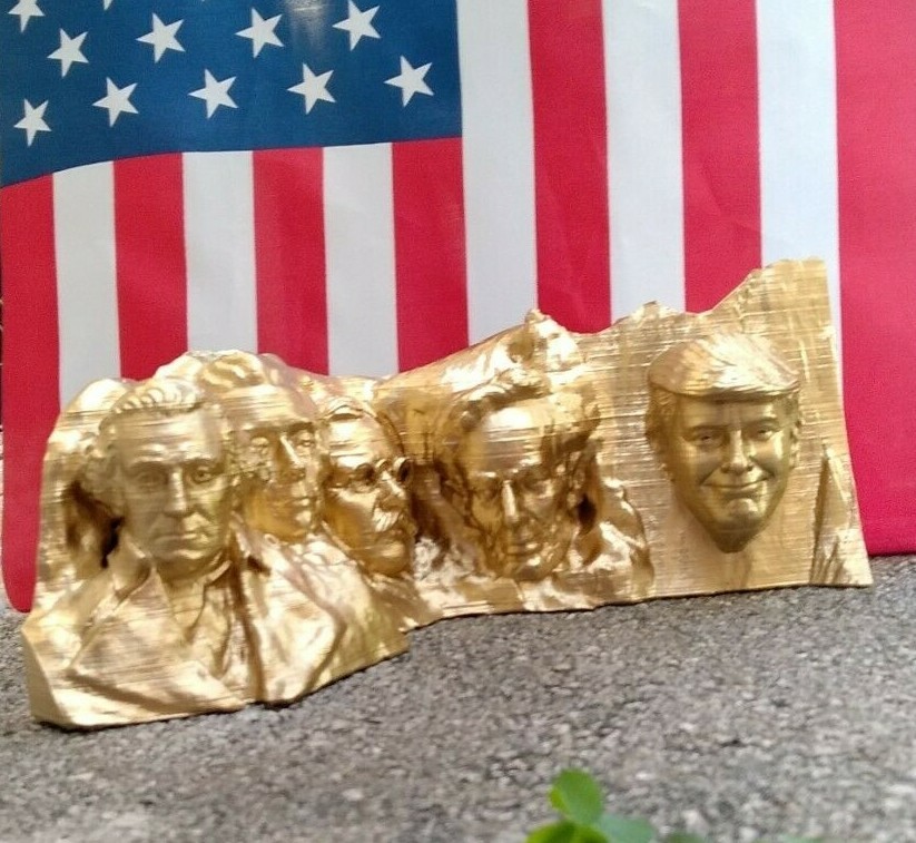 6″ Smiling President Donald Trump Mount Rushmore TrumpMore MAGA 3D Printed GOLD
