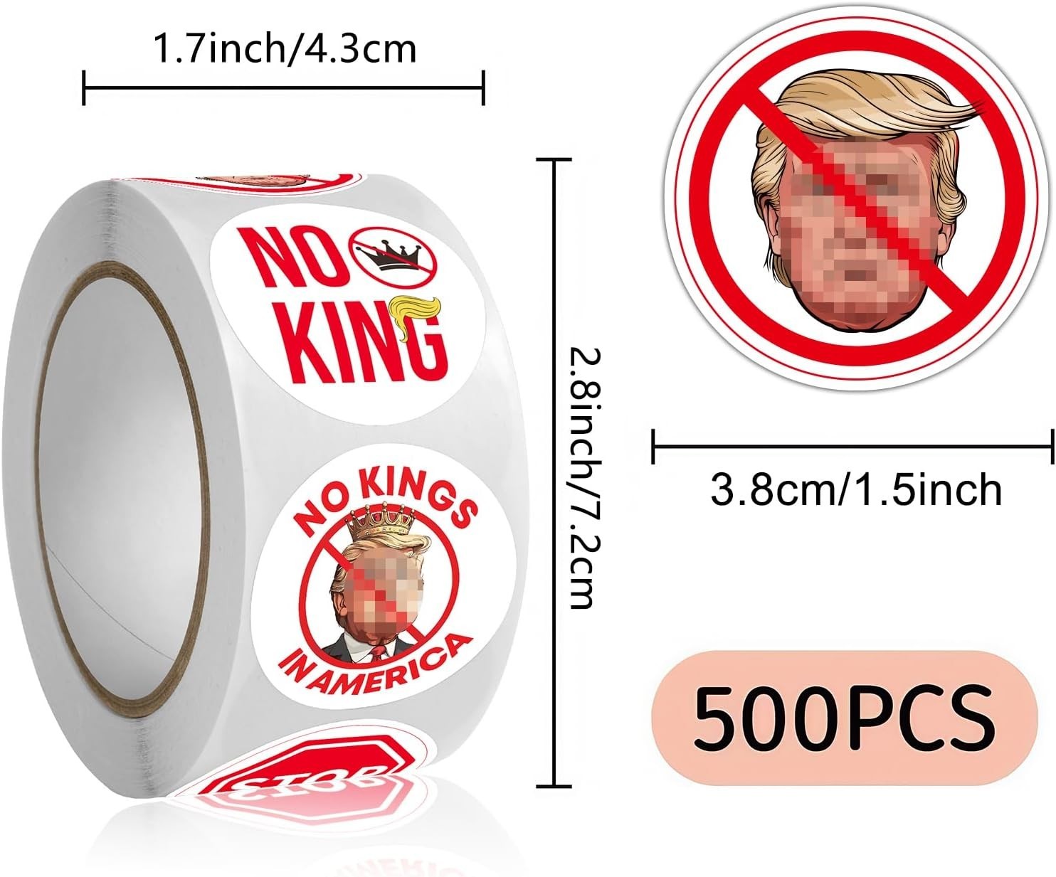 2025 Donald Trump Stickers Rolls 500Pcs – Trump 2025 Funny Presidential Vance El