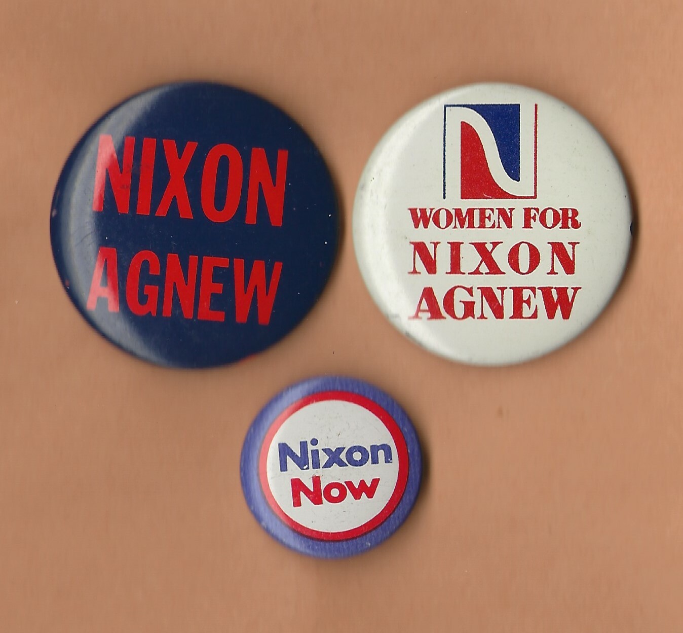 1968-72(Lot of 3) Richard Nixon (1 – 1.5)” / Presidential Campaign Buttons(L2)