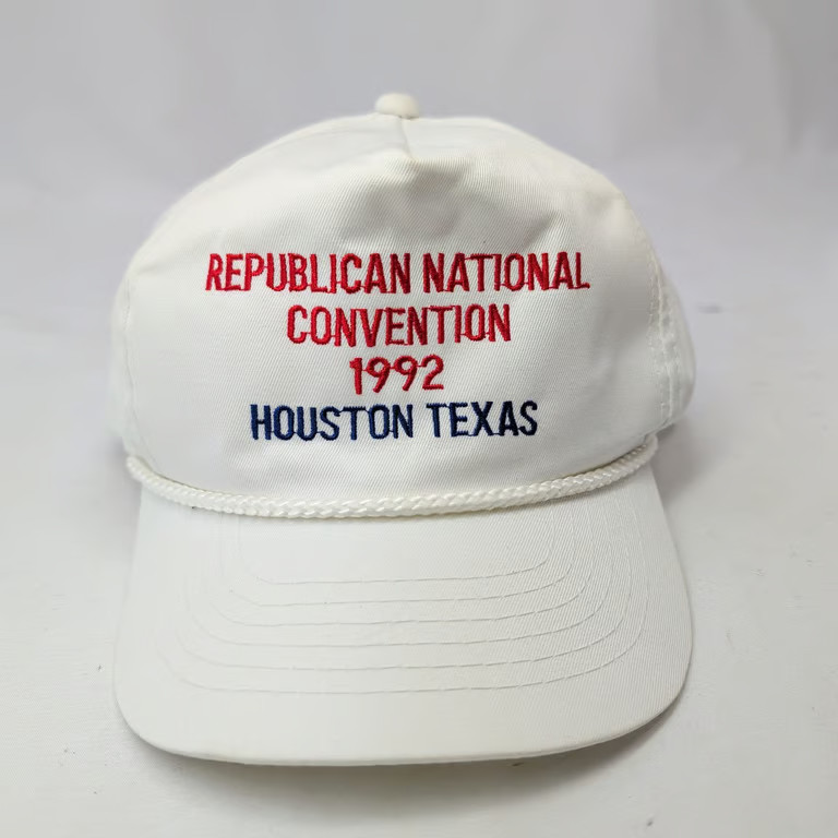 Vintage 1992 Republican National Convention Hat RNC Houston Texas Rope Snapback