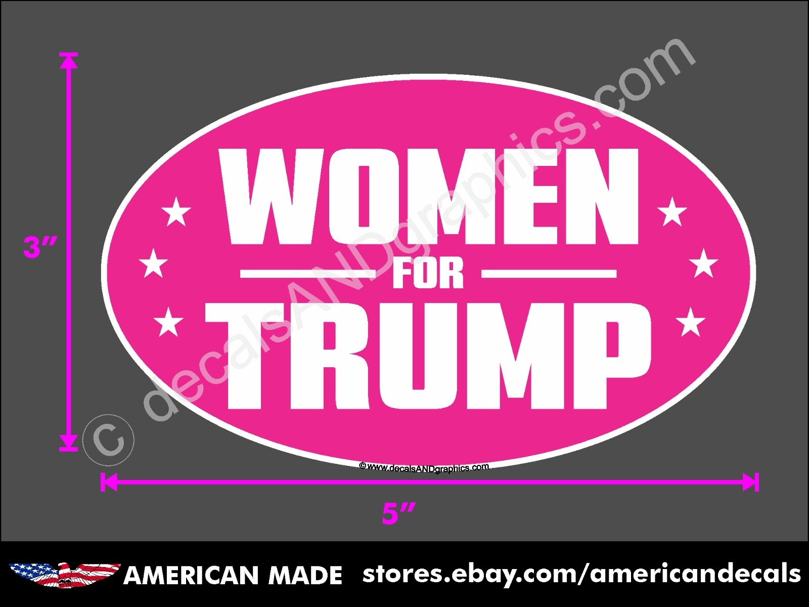 TRUMP SUPPORT STICKER WOMEN FOR TRUMP DECAL WINDOW BUMPER