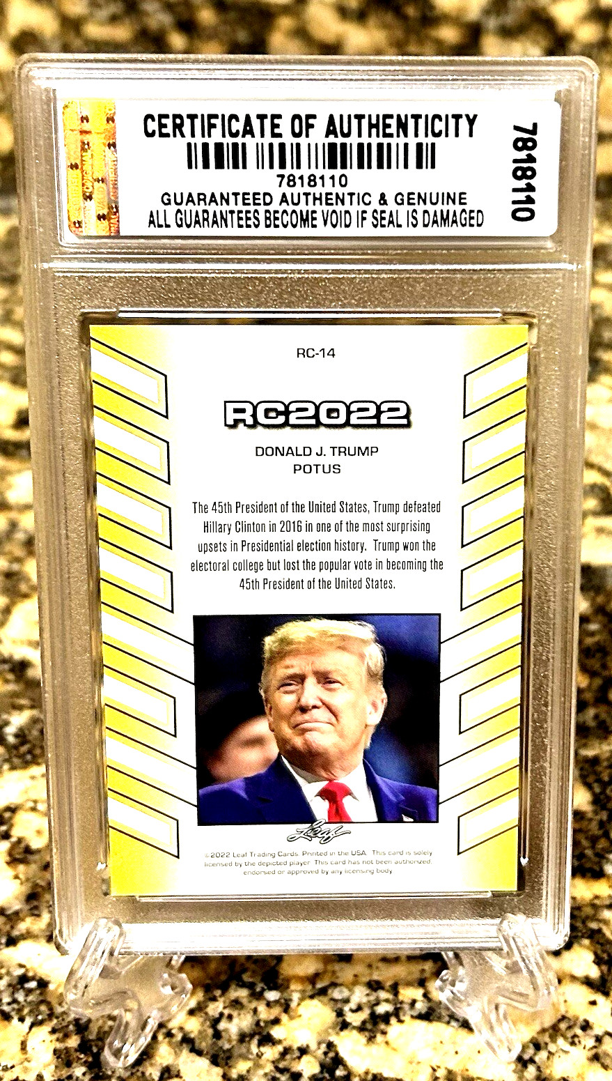 Graded Gem-Mt 10 DONALD TRUMP 2020/22 Leaf Exclusive Edition POTUS Rookie Lot