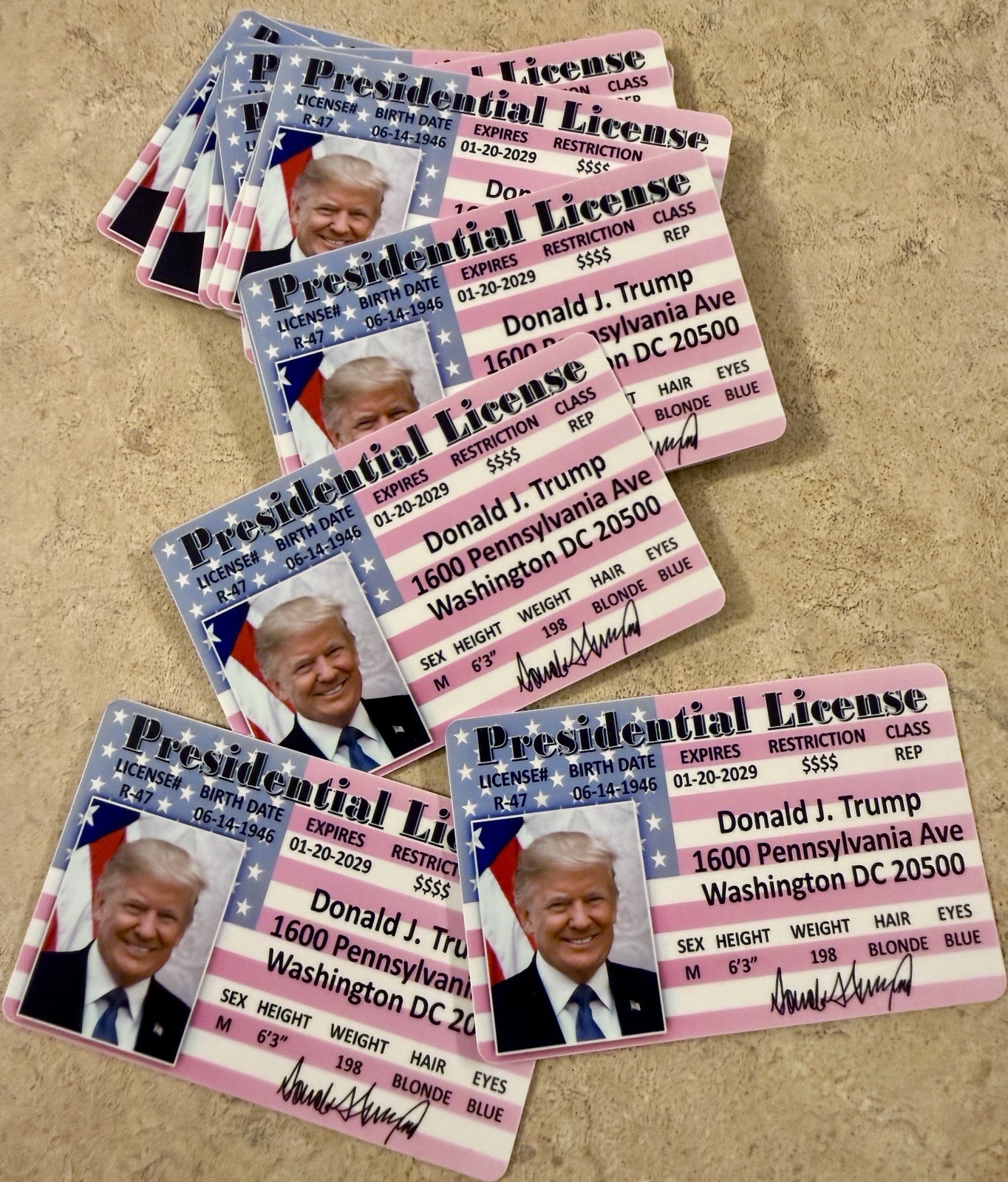 Donald Trump Presidential License ID Card Plastic 47th MAGA Funny Gift