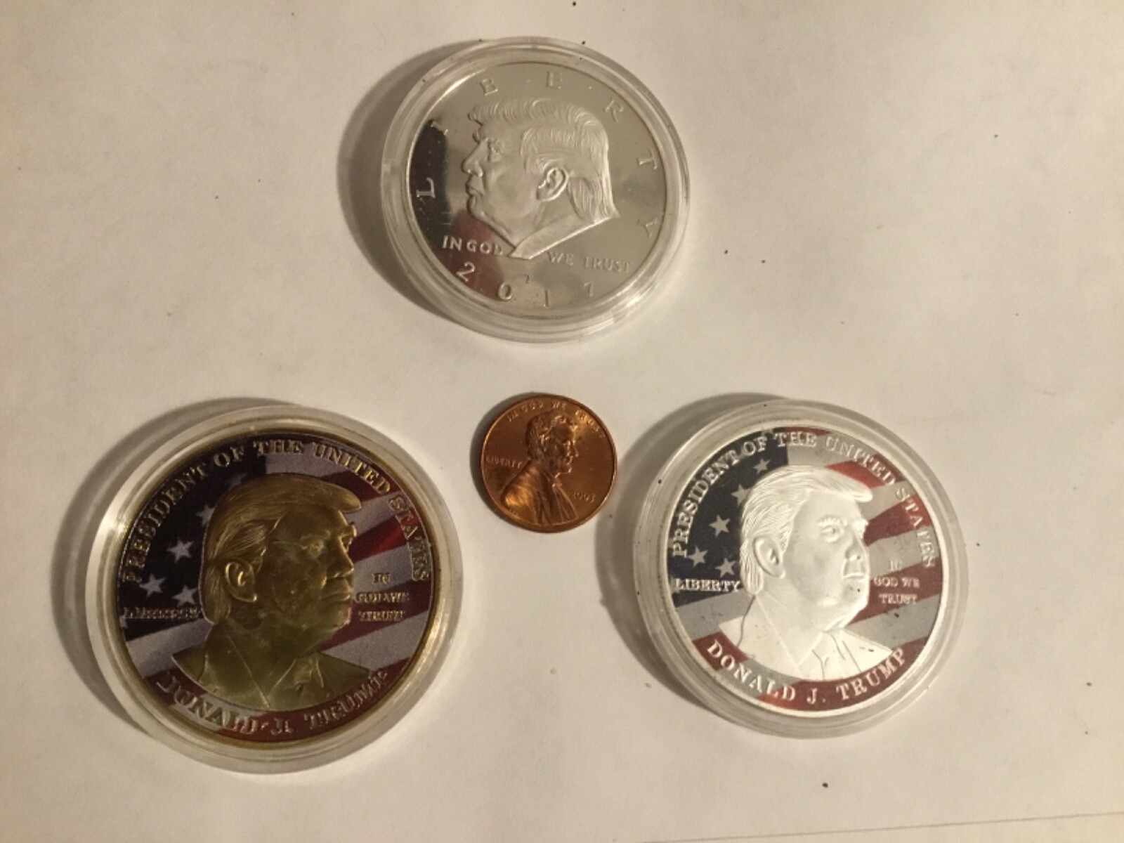 2017 U.S. President Donald Trump Dollar Coins, 3 different types lot A