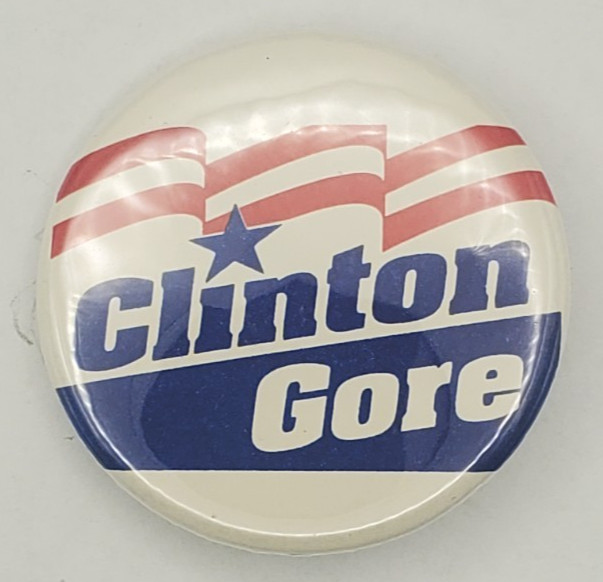 1992 Clinton Gore Presidential Campaign Political Pinback Button