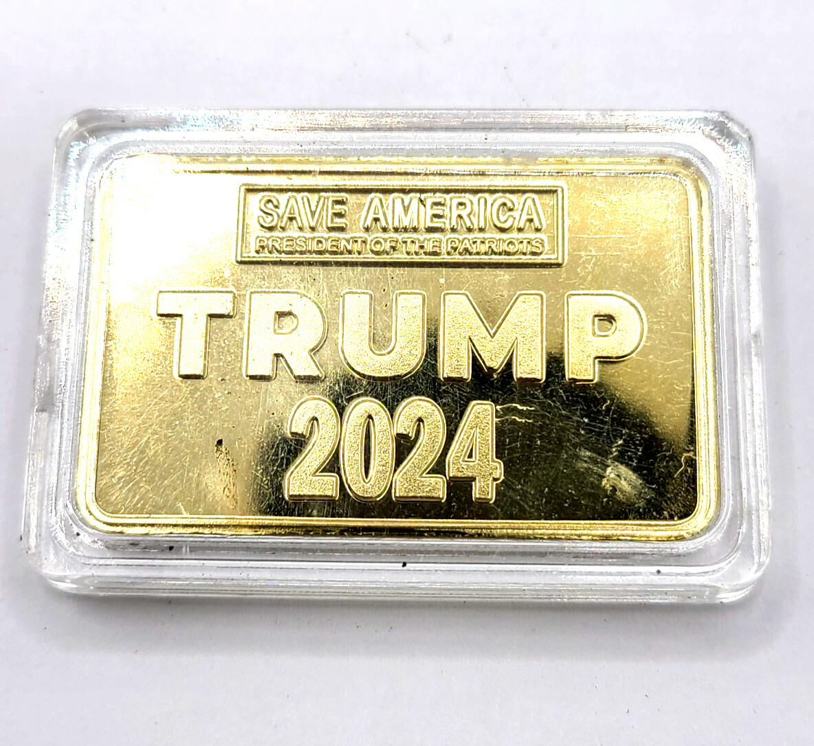 Donald Trump 2024 Gold Plated Bar US President Challenge Medal Coin Gift