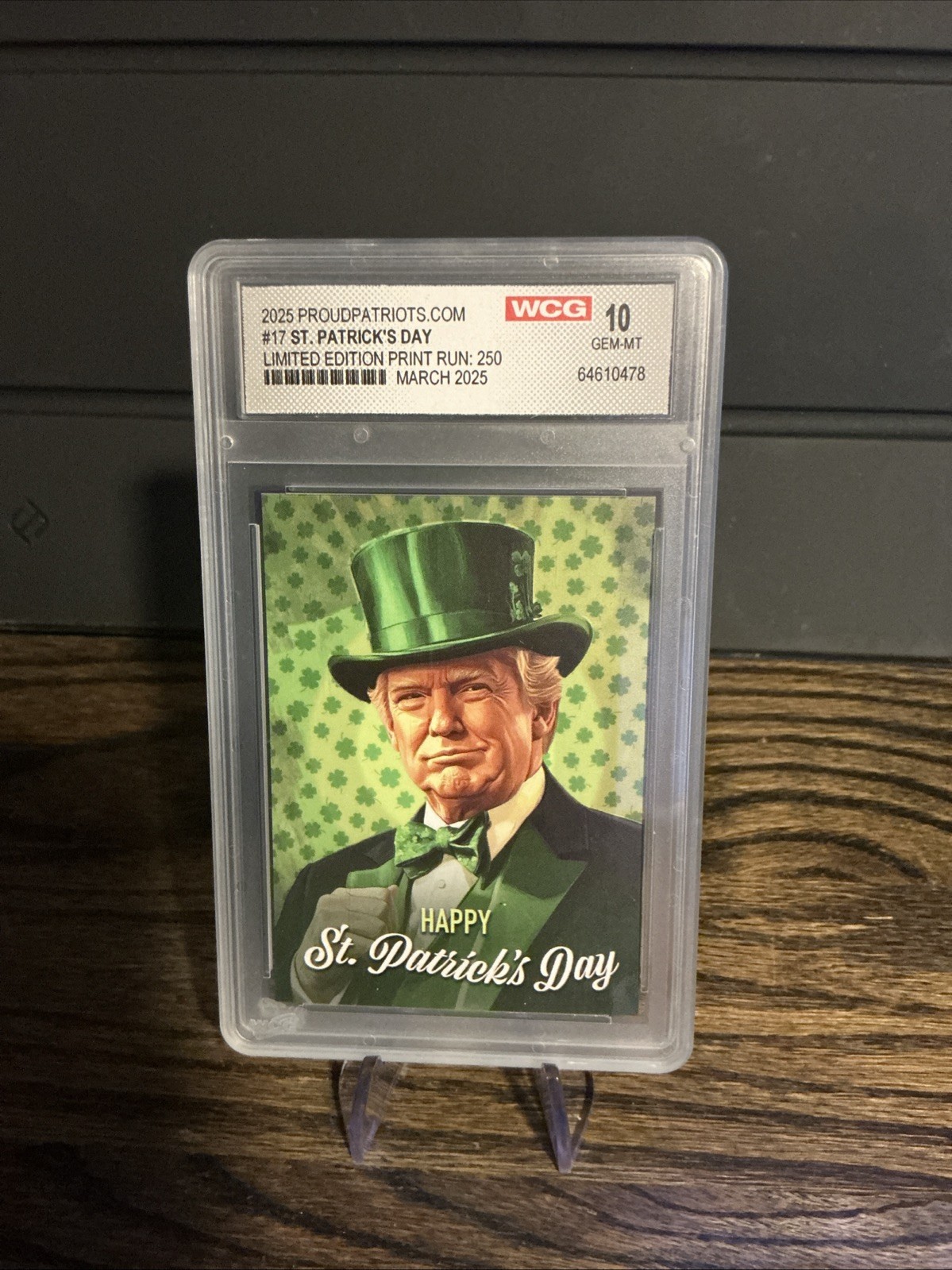 March 2025 Proud Patriots Donald Trump Trading Card – St. Patrick’s Day
