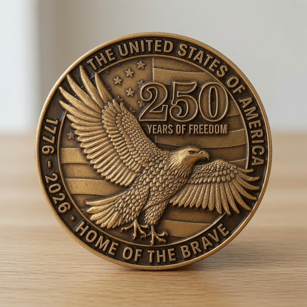 USA America 250th Anniversary Birthday Commemorative Zinc Alloy Coin – FAST SHIP