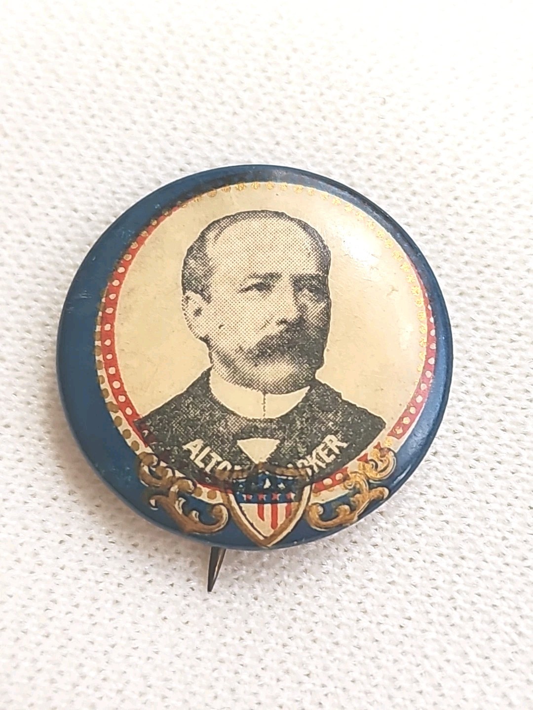 ALTON PARKER 1904 7/8″ CELLULOID PICTORIAL CAMPAIGN BUTTON-GRAPHIC PIN