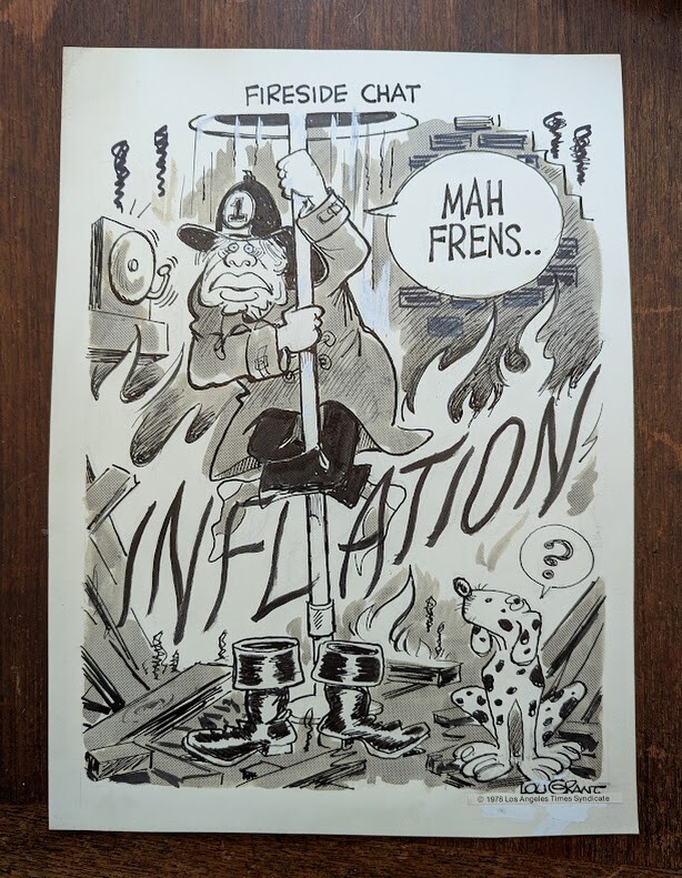 Carter Political Cartoons originals by Lou Grant 9″ x 12″