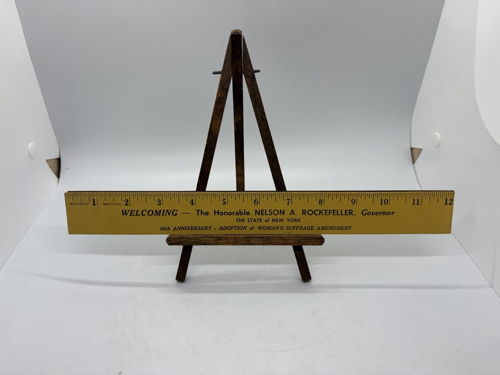 Presidential Candidate Nelson Rockefeller Ruler Single Day Event 1970 Suffrage