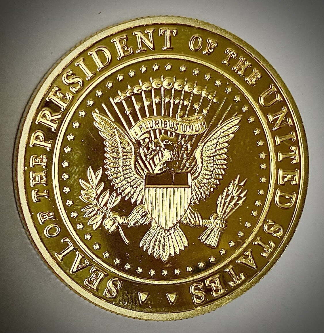 Presidential Seal -2025 -2029 – Trump Challenge Coin – Gold Colored-New