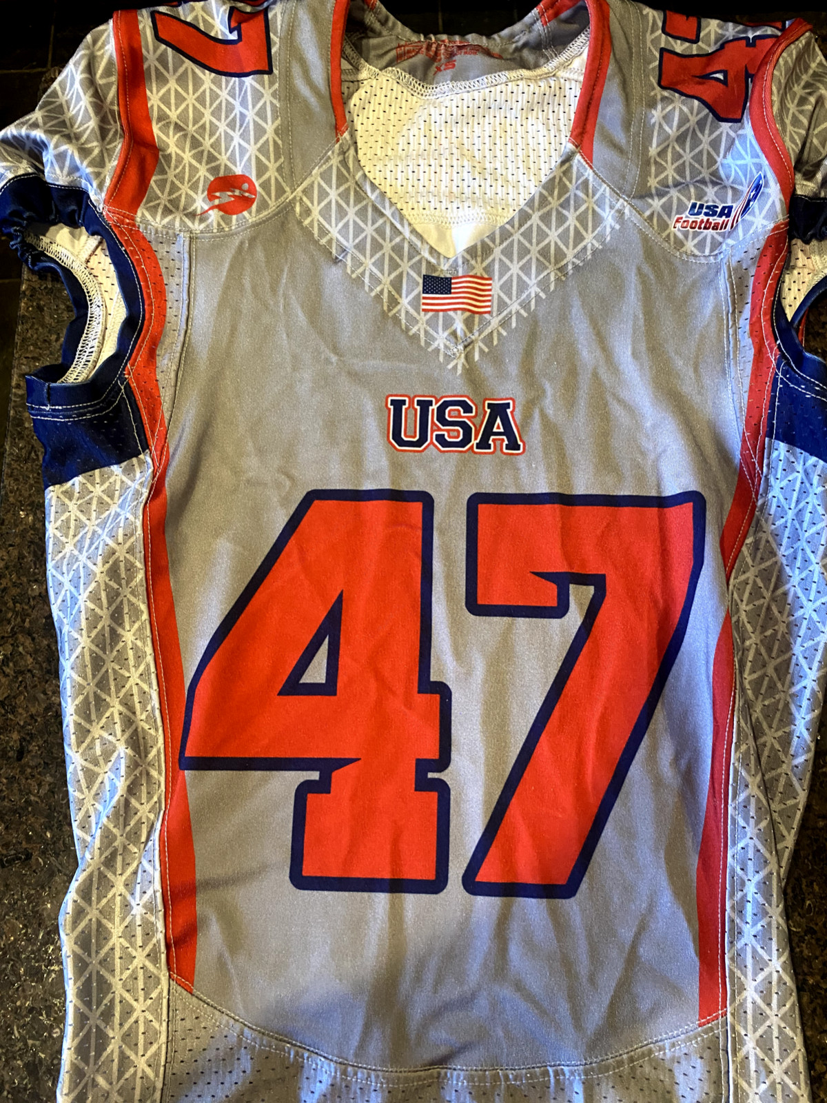 # 47 USA FOOTBALL JERSEY TRUMP”S PRESIDENTIAL NUMBER New Never Worn Adult XS