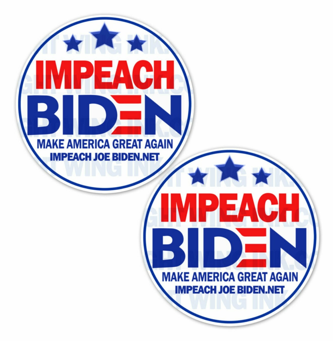 Impeach Biden Bumper Sticker Round Pro Trump Bumper Sticker tri* 2 PACK 4″ wide