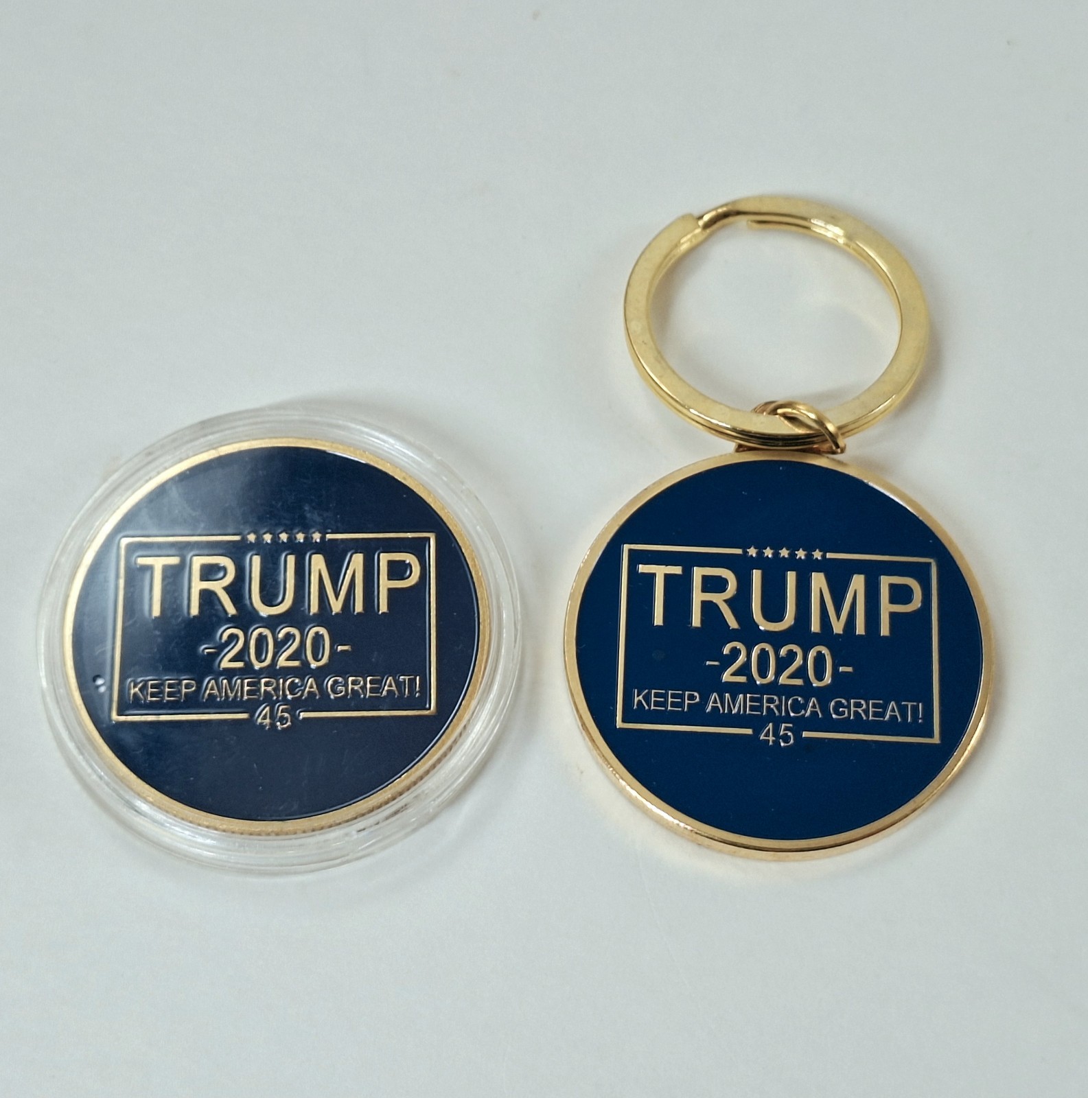 Donald Trump 2020 Keep America Great 45th Presidential Seal Gold Coin & Keychain