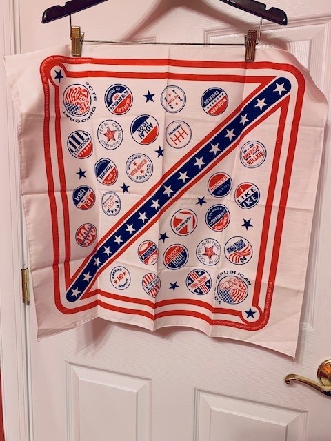 A Never Worn Cotton Scarf with Logos of Presidential Winners & Losers until 1984