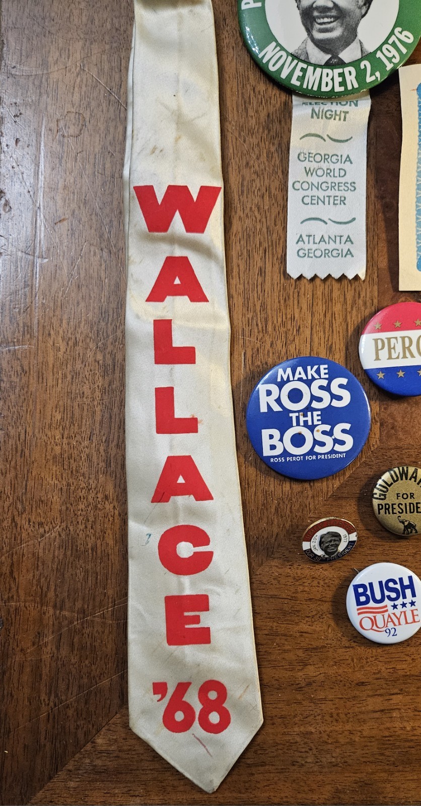 VINTAGE CAMPAIGN MEMORABILIA 1960s-1990s Perot Wallace Carter Goldwater Bush