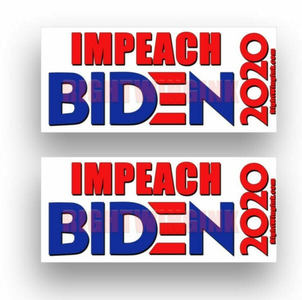 Impeach Biden 2020 Bumper Sticker Pro Trump Bumper Sticker 2 PACK 9″ wide