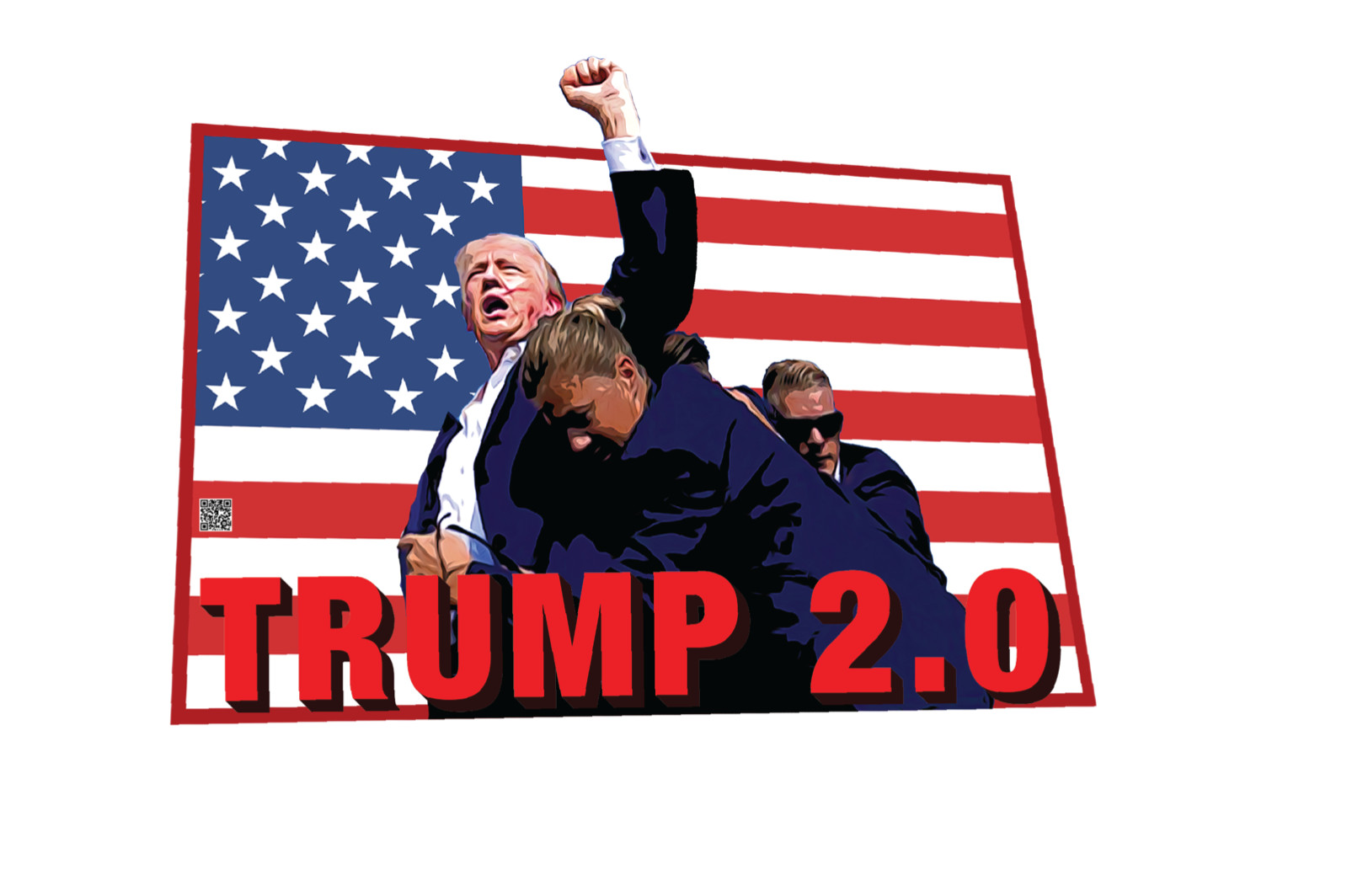 Trump 2.0 Sticker 5 x 7 – 3D Design – Made in USA – Waterproof