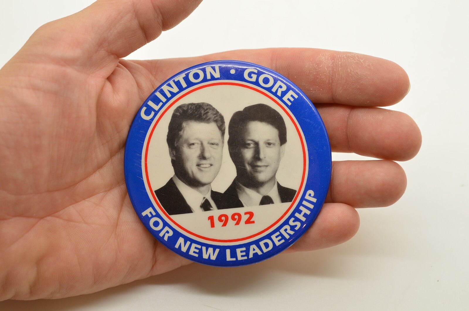 BILL CLINTON AL GORE 1992 New Leadership Political Campaign Pin Button