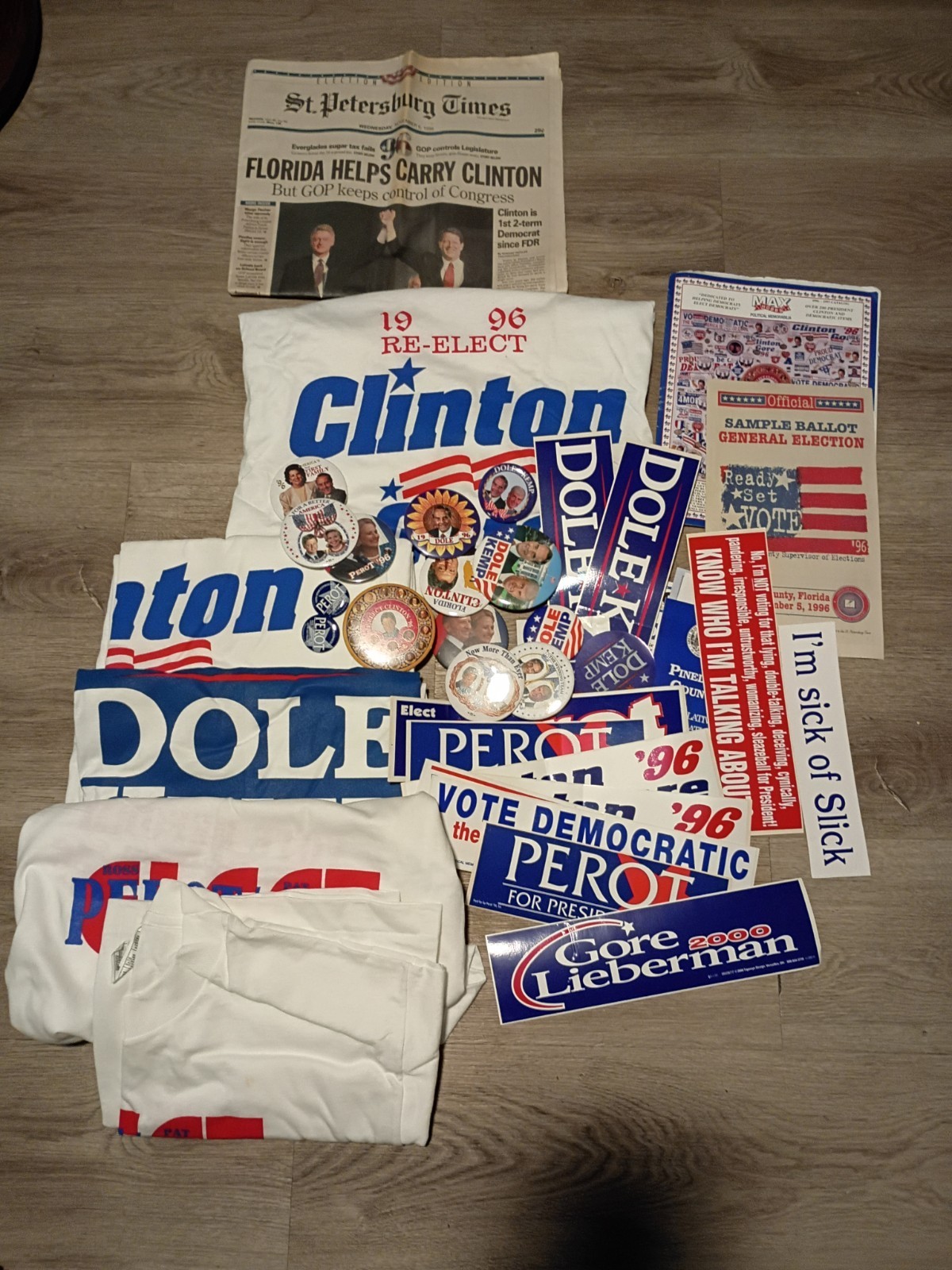 Presidential Voting Items 1996 Bill Clinton & Bob Dole and more..