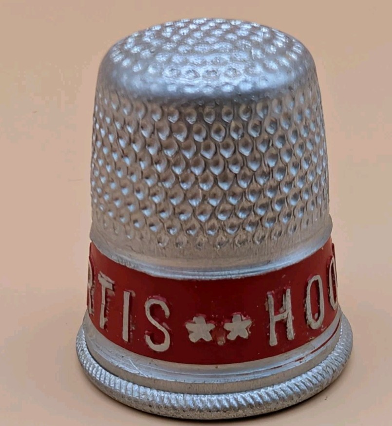 Vintage Rare 1928 Red Herbert Hoover / Charles Curtis Campaign Swag Thimble EUC