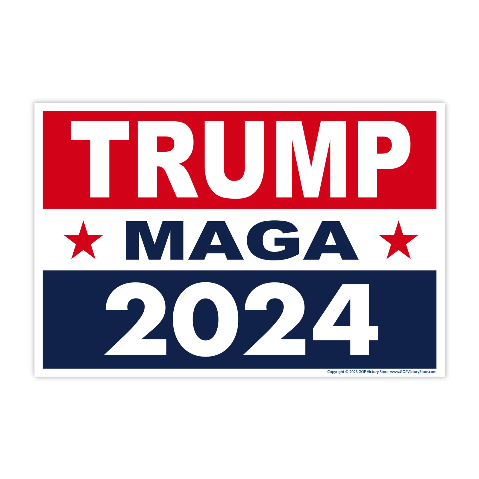 Trump 2024 Yard Sign w/Stake Make America Great Again MAGA 18″ x 12″ 2-Sided