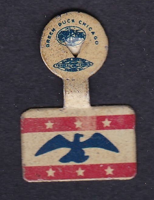 1940’s – 1950’s American Eagle Lapel Pin 1′ Green Duck Company Vintage Political
