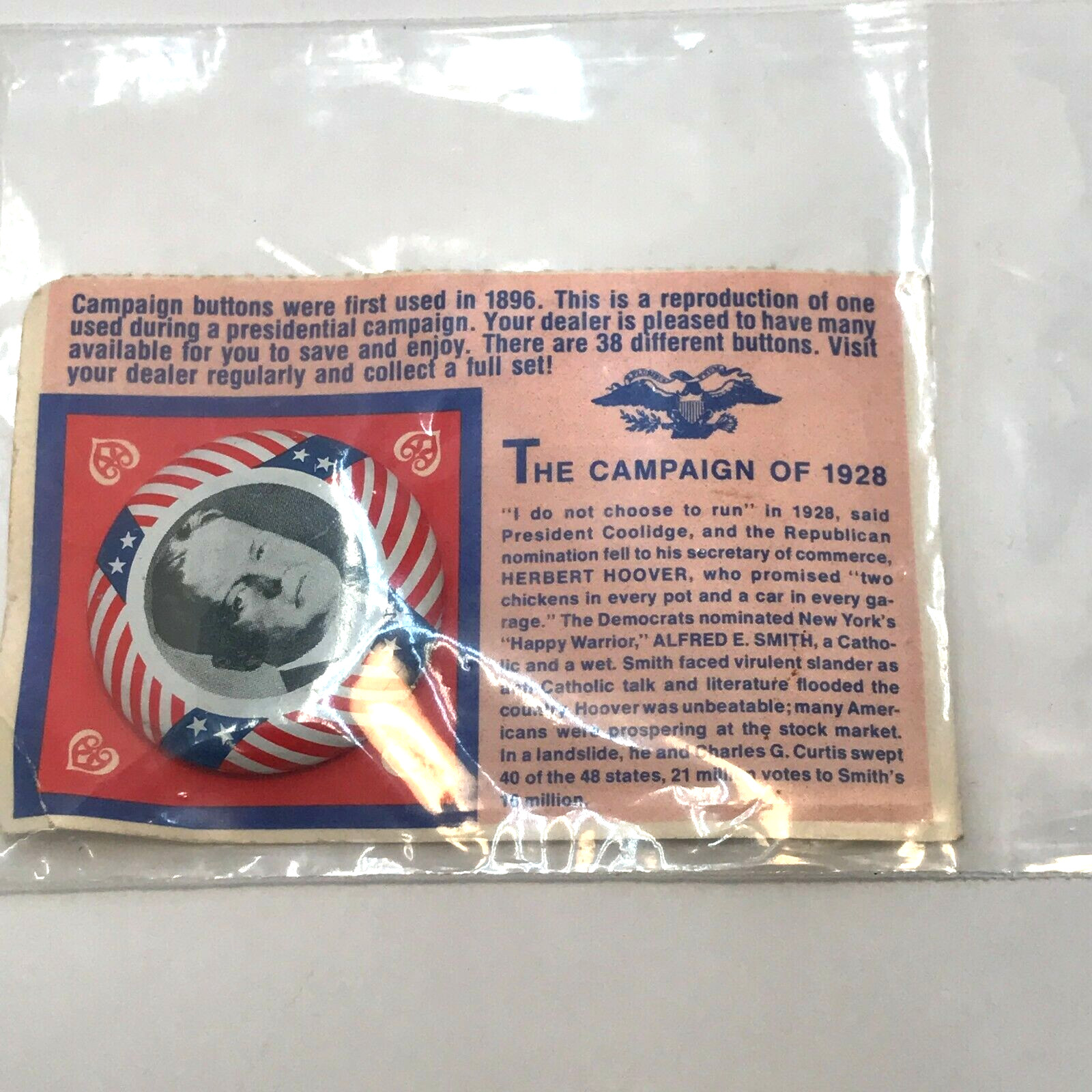 Herbert Hoover 1928 Campaign Button Reproduction