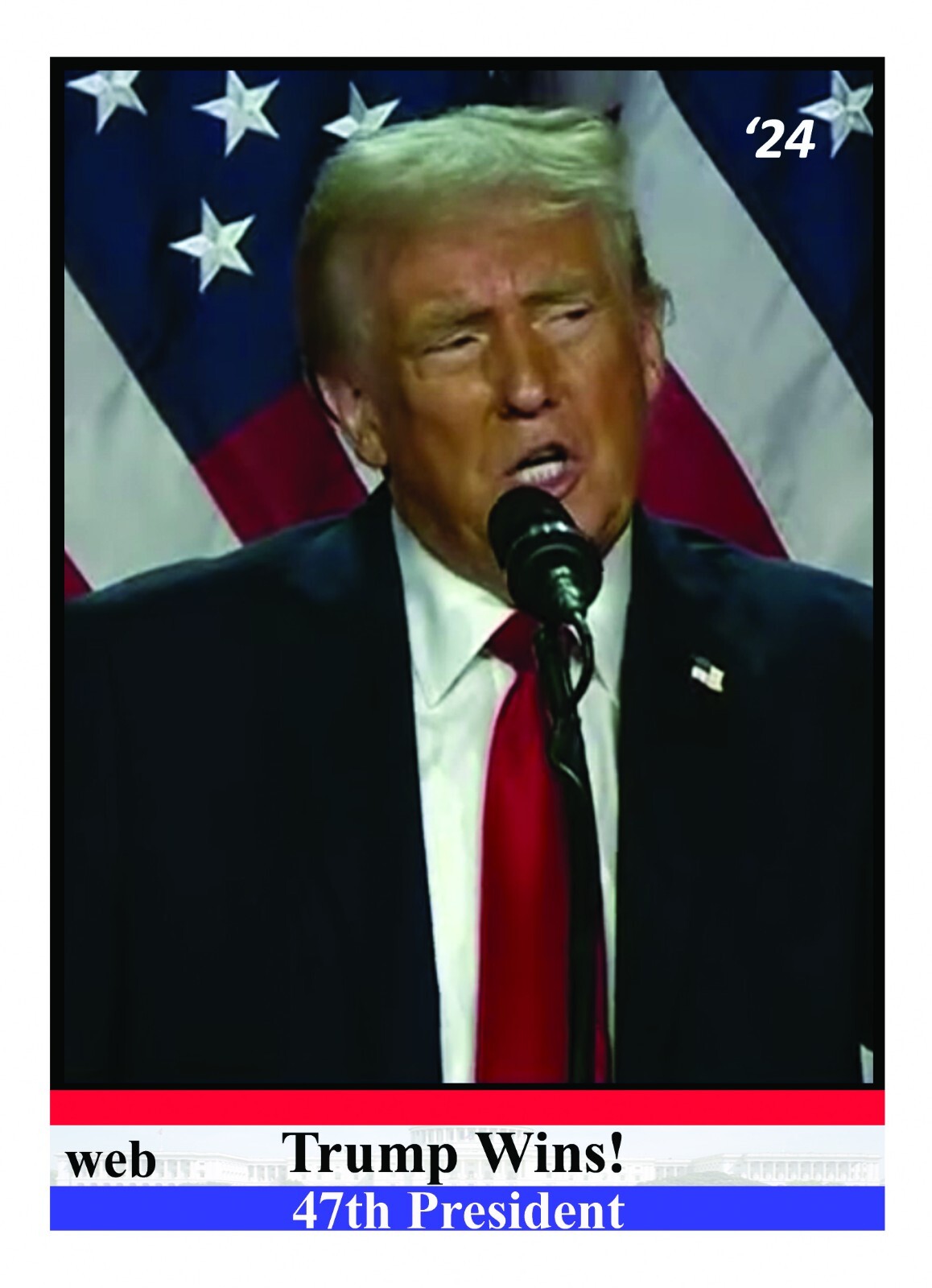 Trump Wins! 2024 Political Trading Card – 47th President