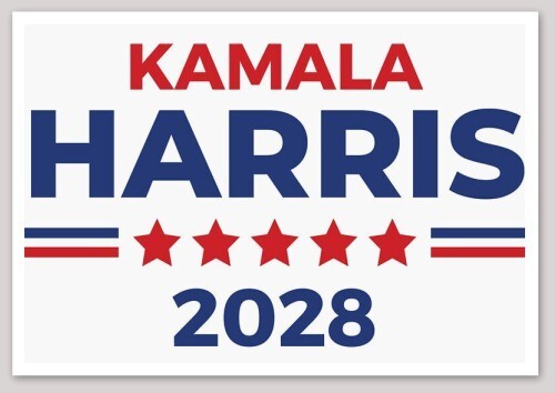 Kamala Harris 5×3.5 Inch For President 2028 Vinyl Bumper Sticker