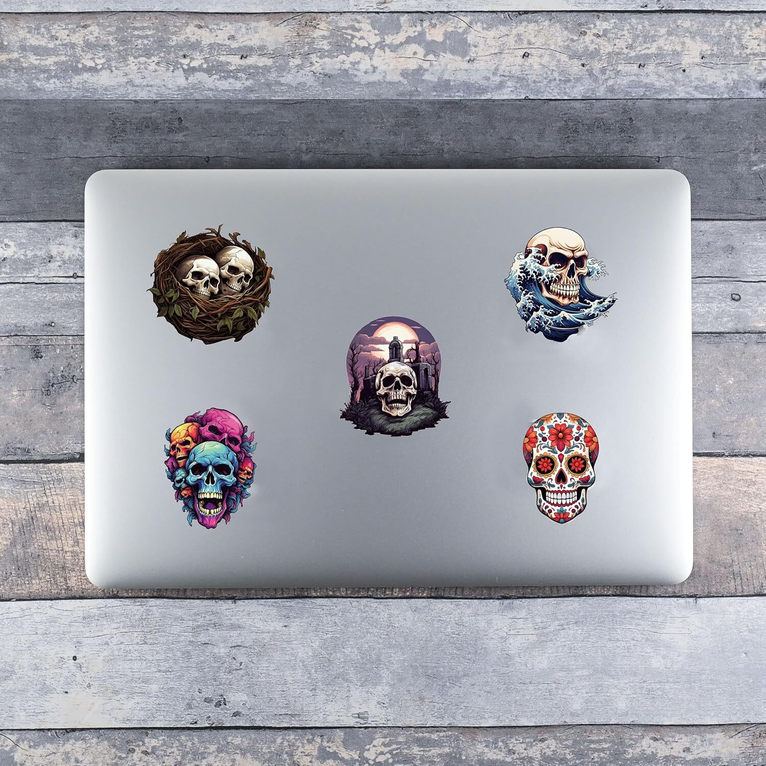 100 Pack Skull Stickers (Large Size), Decal Sticker for Multicolor