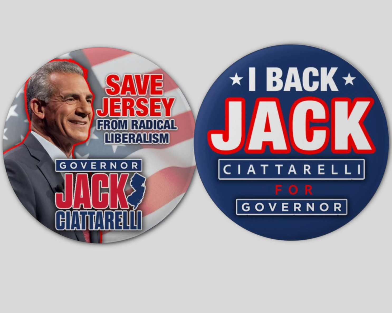 Jack Ciattarelli Pin Buttons Political Republican New Jersey MAGA Trump 2025