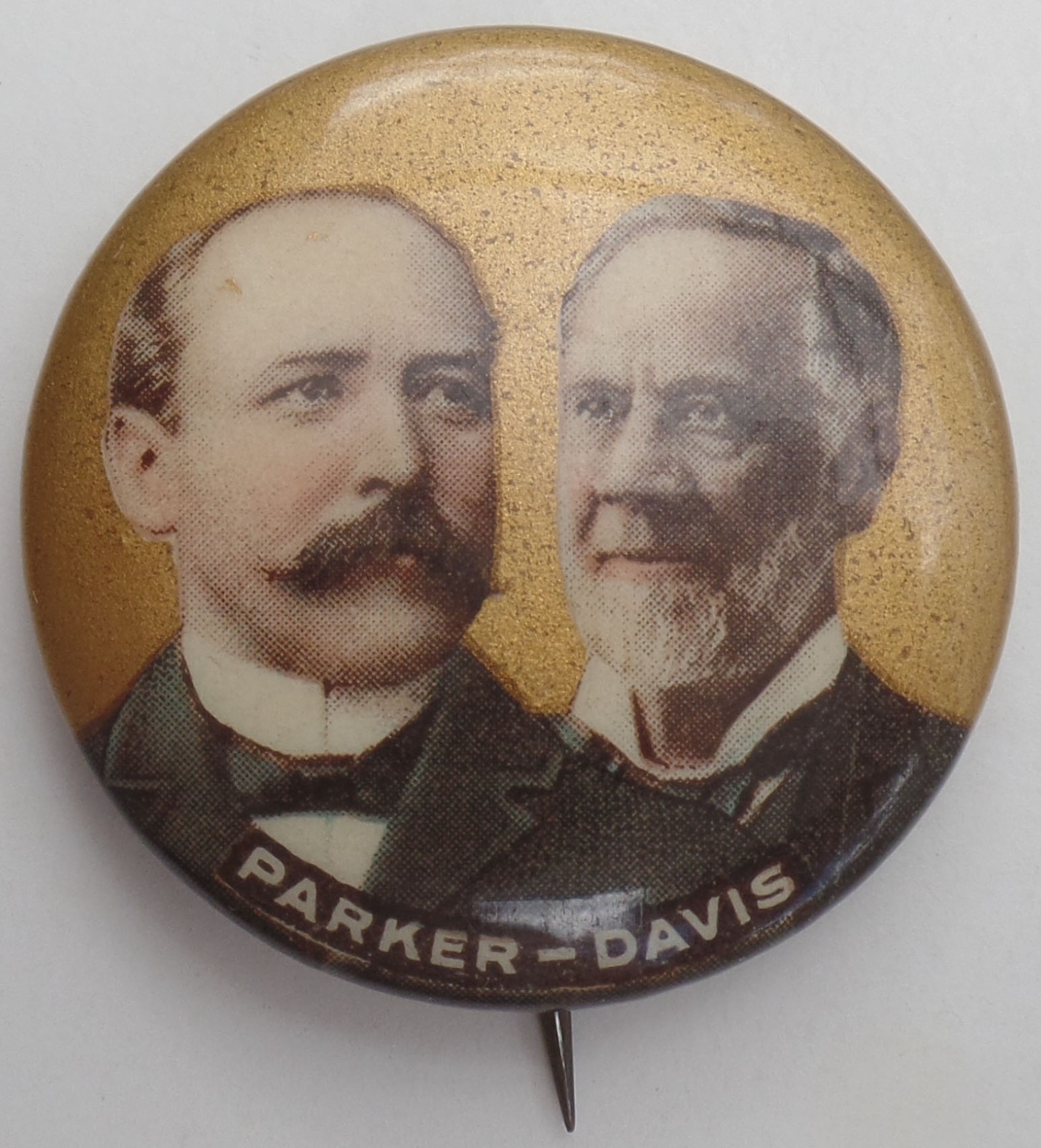 1904 Alton Parker Henry Davis Jugate Presidential Campaign Pin Lost to Teddy