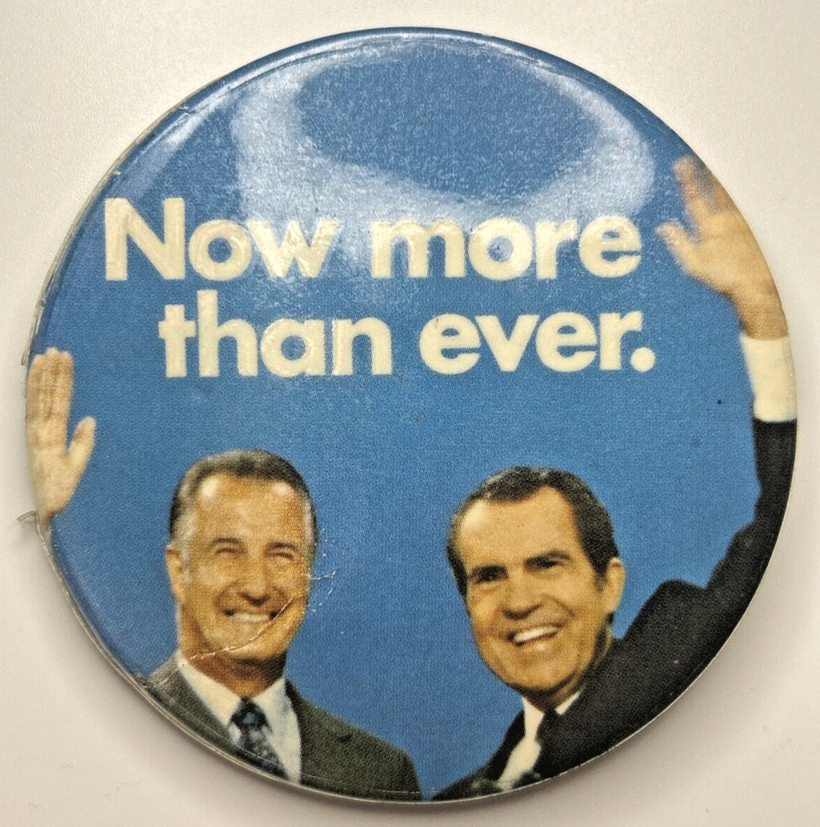 1968 Nixon/Agnew “Now More Than Ever” 3″ Political Pinback Button SKU PB91-4