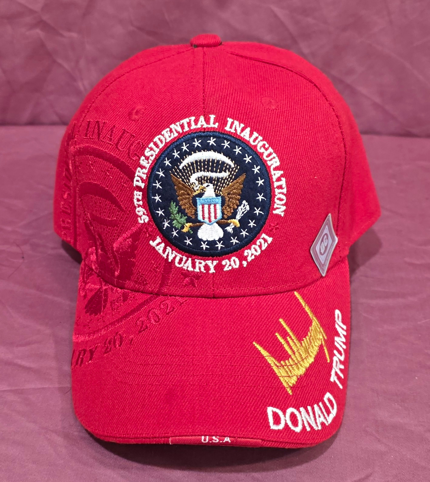 Donald Trump 2020 59th Presidential Inauguration 1/20/2021 Red Adjustable Hat