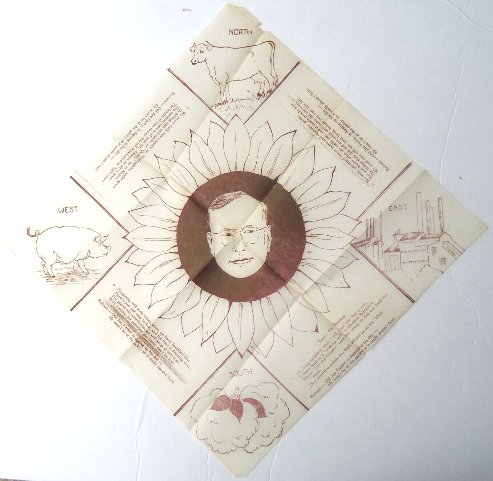 SCARCE 1936 Landon Tissue East West North South Text Sung To “Oh Susannah”