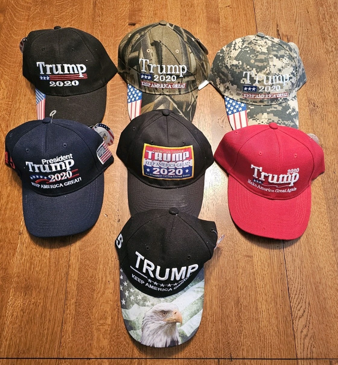 Mens Hats Trump For President 2020 LOT OF 7 Keep America Great Make NOS F11