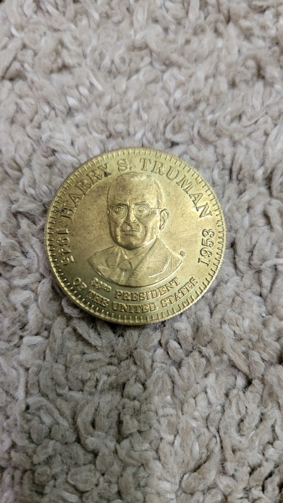 Vintage Harry S. Truman 1945-1953 Presidential Commemorative Coin Token