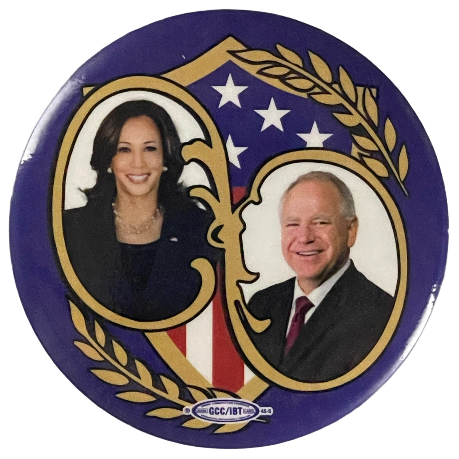 Politics Button KAMALA HARRIS-WALZ ’24 Pin Political Pinback Candidate Button