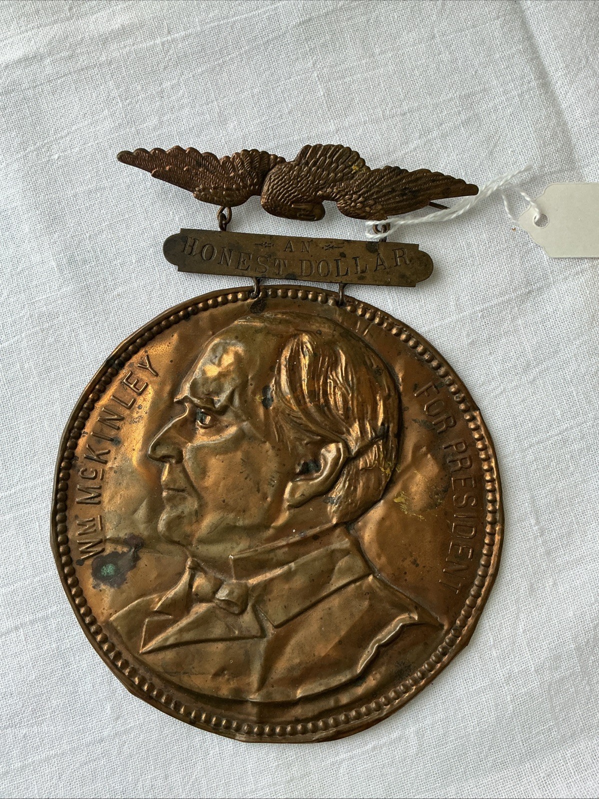 William McKinley 1896 Presidential Campaign Honest Dollar Badge