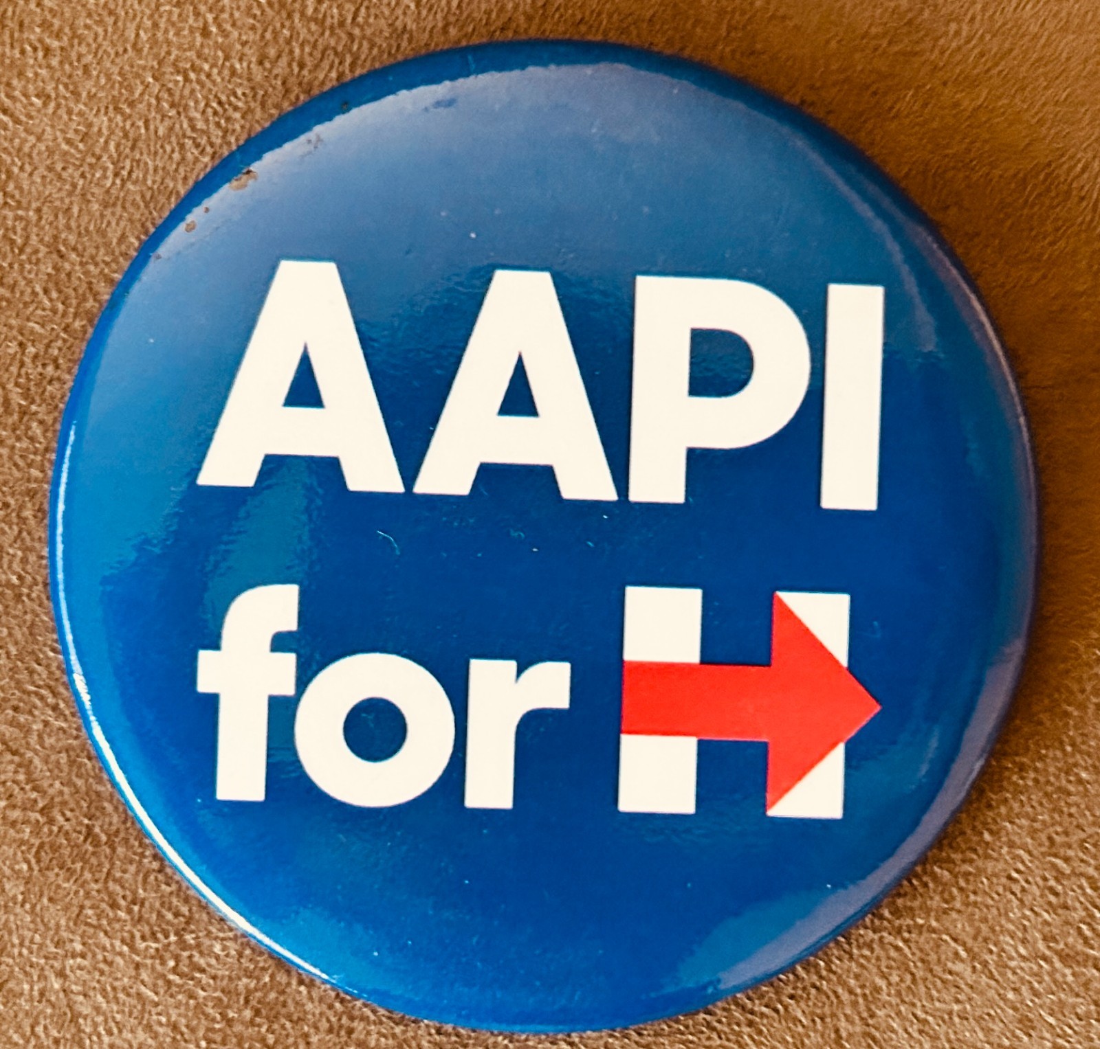 AAPI for Hillary Clinton 2016 presidential campaign large 3 inch blue button NEW