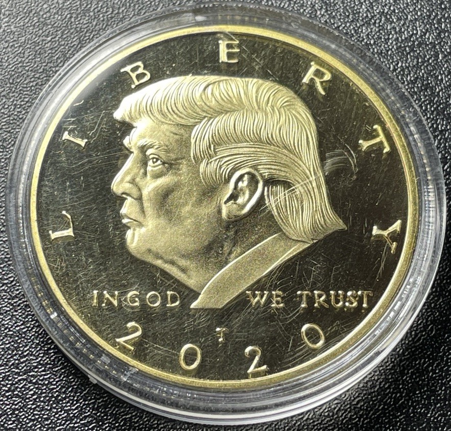2020 Donald Trump Commemorative Coin Gold Plated Collectible 45th US President