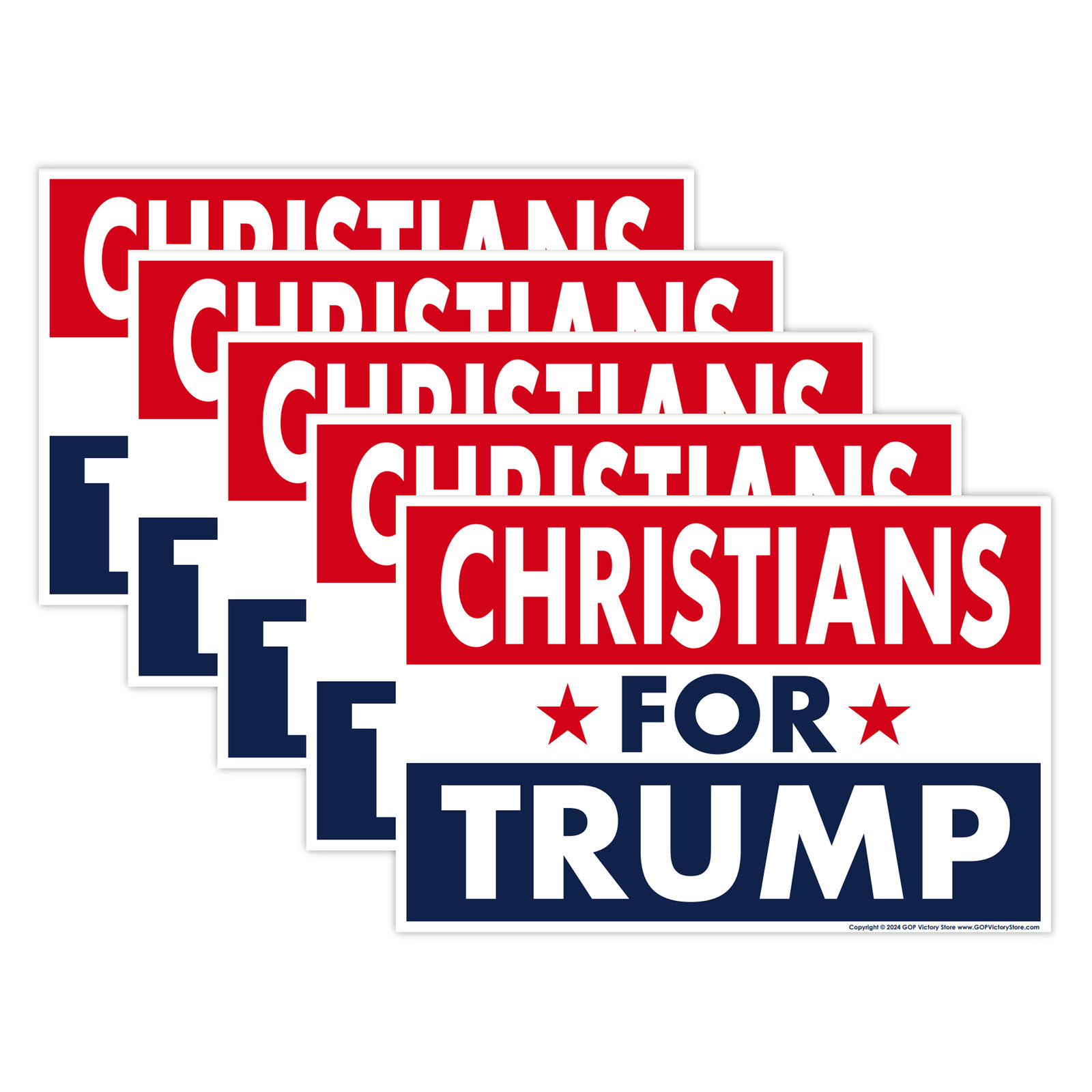 5-Pack Donald Trump 2024 Yard Sign Christians For Trump 18″ x 12″ Metal H-Stakes