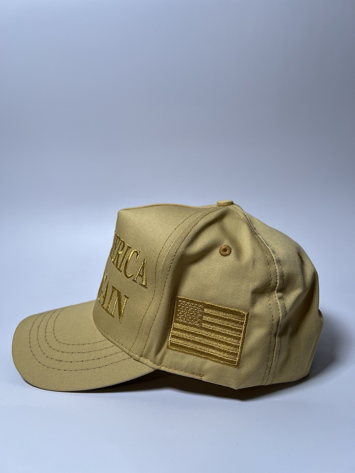 Official Donald Trump Campaign Rare All Gold Age MAGA Hat CaliFame Make America