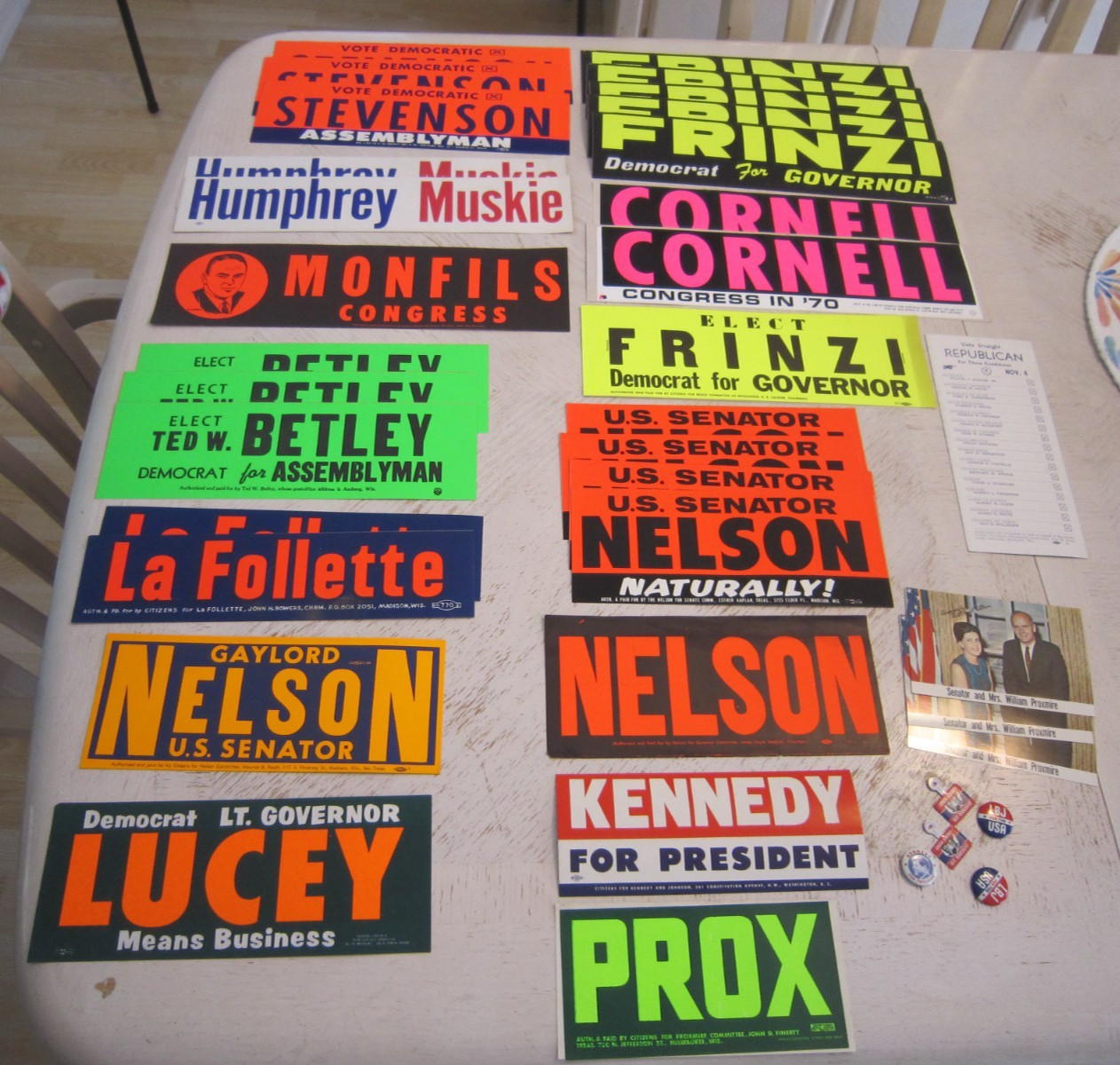 Political Bumper Stickers – 1960’s highgrade, JFK